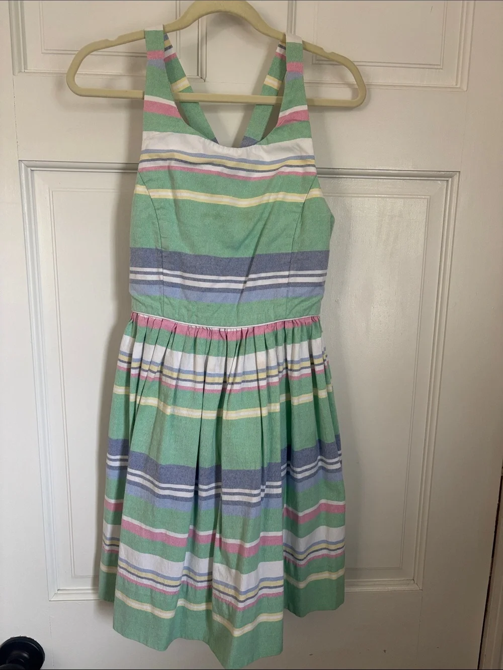 Ralph Lauren Green Pastel Stripe Sleeveless Dress